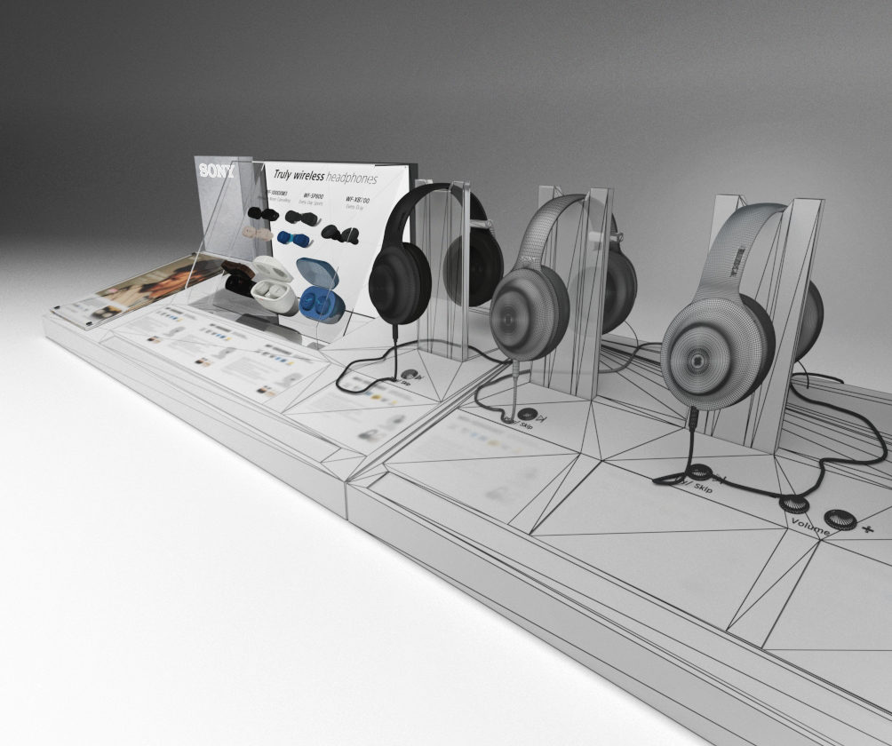 sony headphone display design