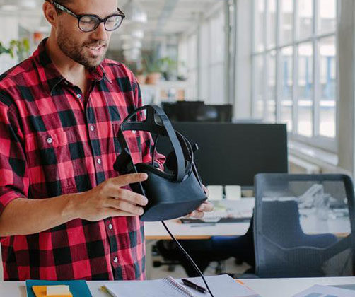 man with vr headset