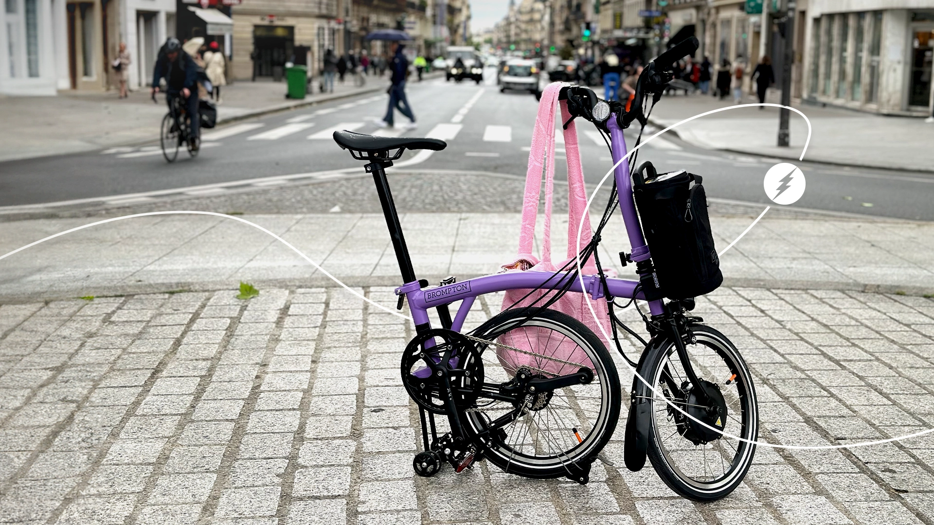 Folded Brompton bike